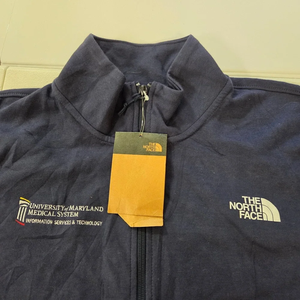 The North Face Mens DBL Knit HZ Quarter Zip Summit Navy Small NF0A8C5G8K2-S NWT